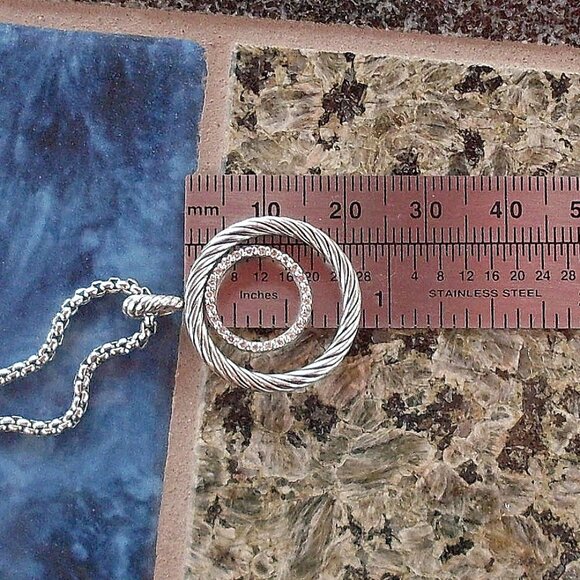 Retired David Yurman Round Mobile Diamond Pendant w/Chain - 925 Sterling - Picture 9 of 10